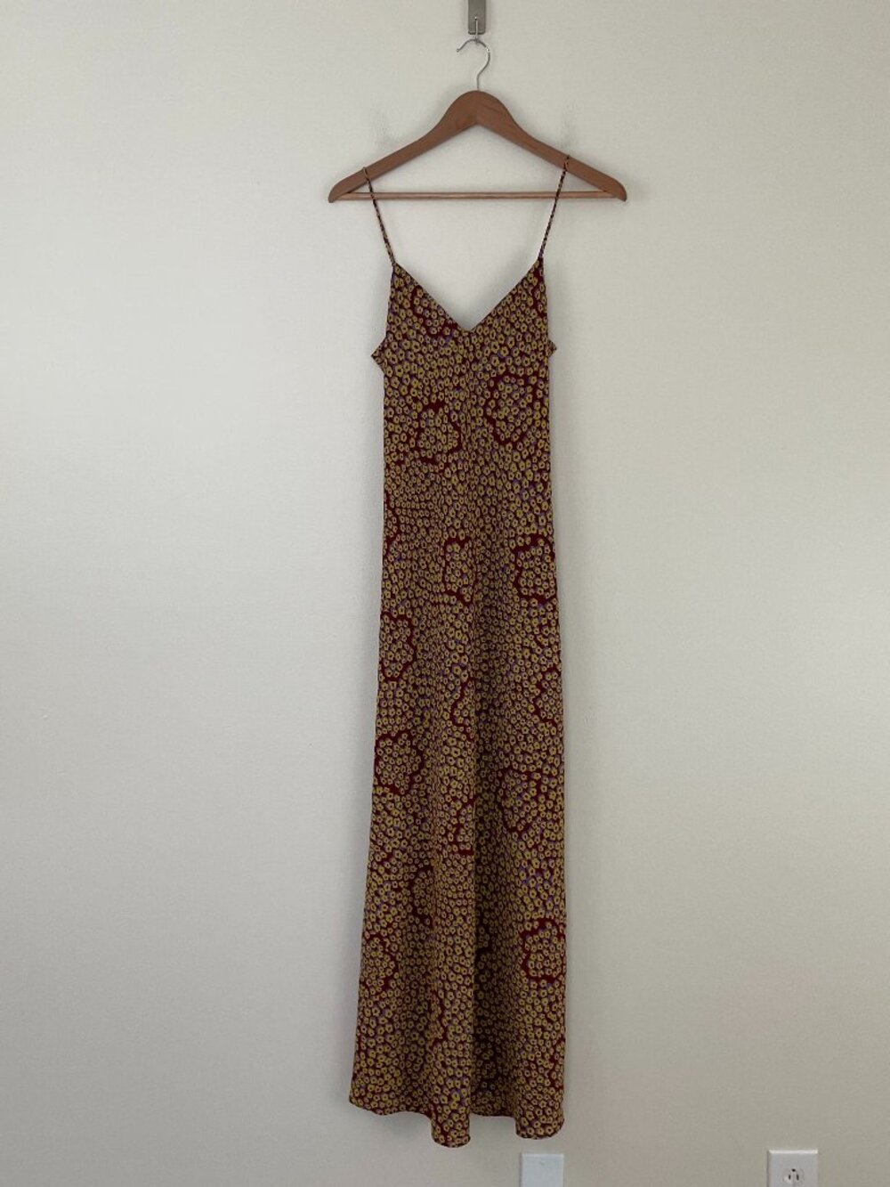 Vrg Grl Sleeveless Floral Satin Slip Maxi Dress Size 8